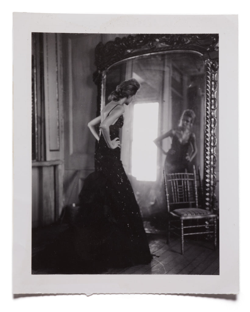 polaroid, fine art, black and white photo, Anja Rubik, gallery wall