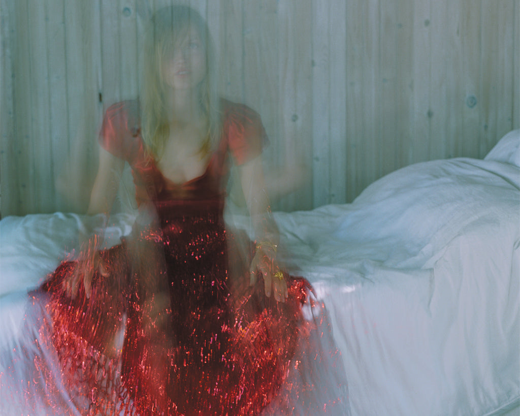 RED DRESS, ESTEE STANLEY, BLUR, SPARKLE, GLITTER, RED, FINE ART, INTERIOR DESIGNER, HAMPTONS, GHOST,